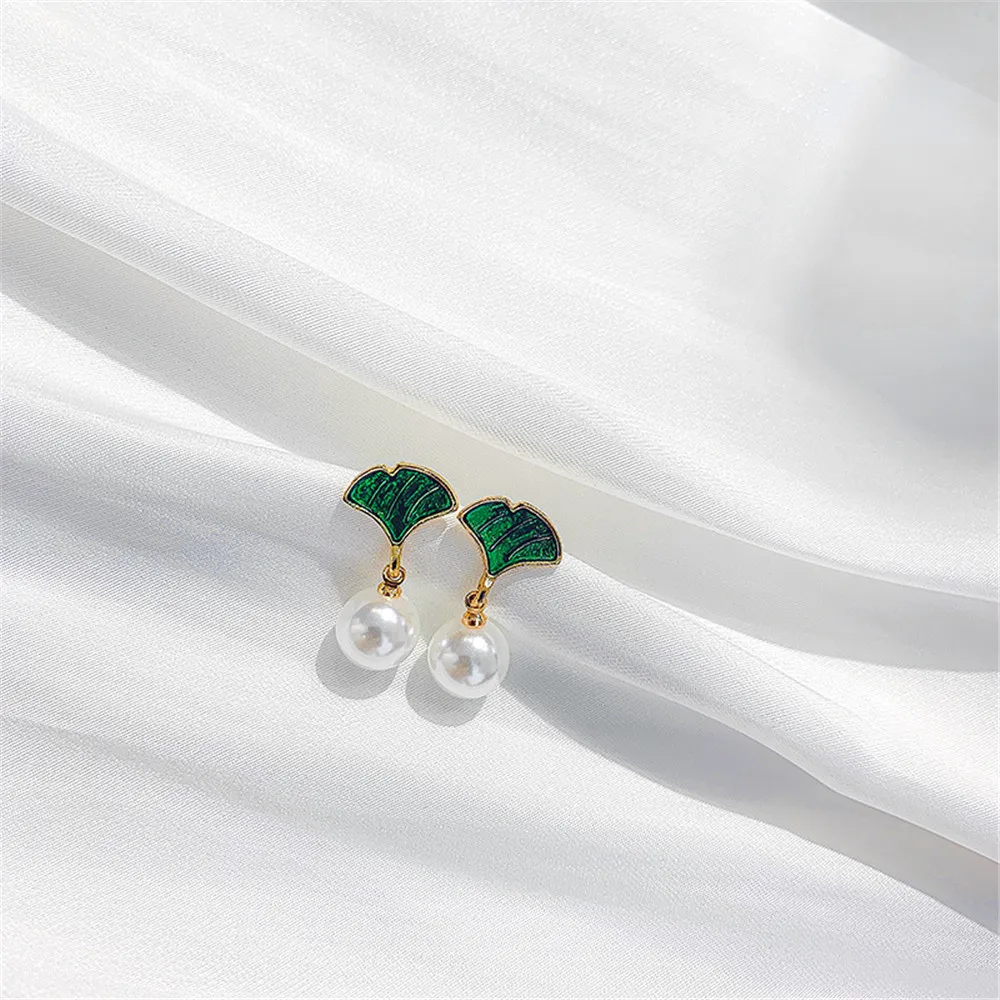 

Real 100% 925 Sterling Silver Small Fresh Lovely Leaf Shape Pearl Drop Earrings For Women 2020 Fashion Fine Jewelry Female Gift