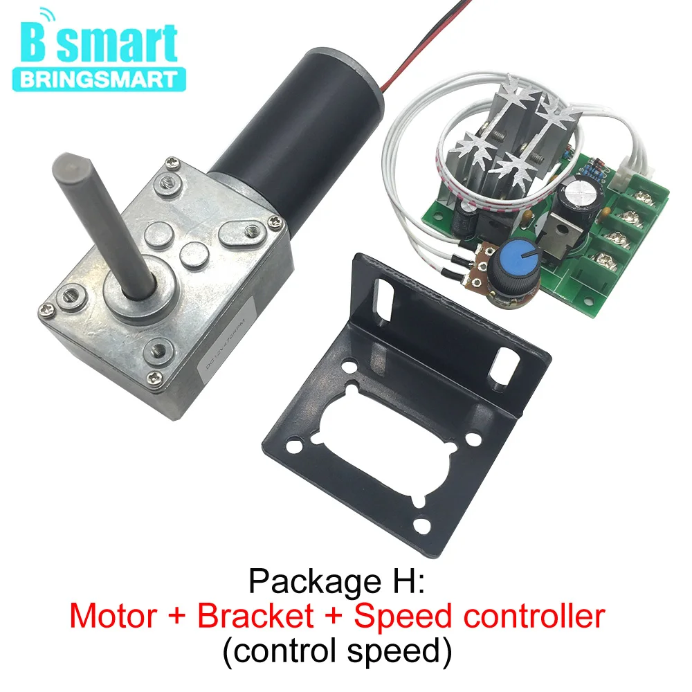 Bringsmart 51 мм длинный вал 5840-31ZY двигатель постоянного тока червь Шестерни 12V Шестерни двигатель с высоким крутящим моментом 24v CW по и против часовой стрелки с самоблокирующийся Функция