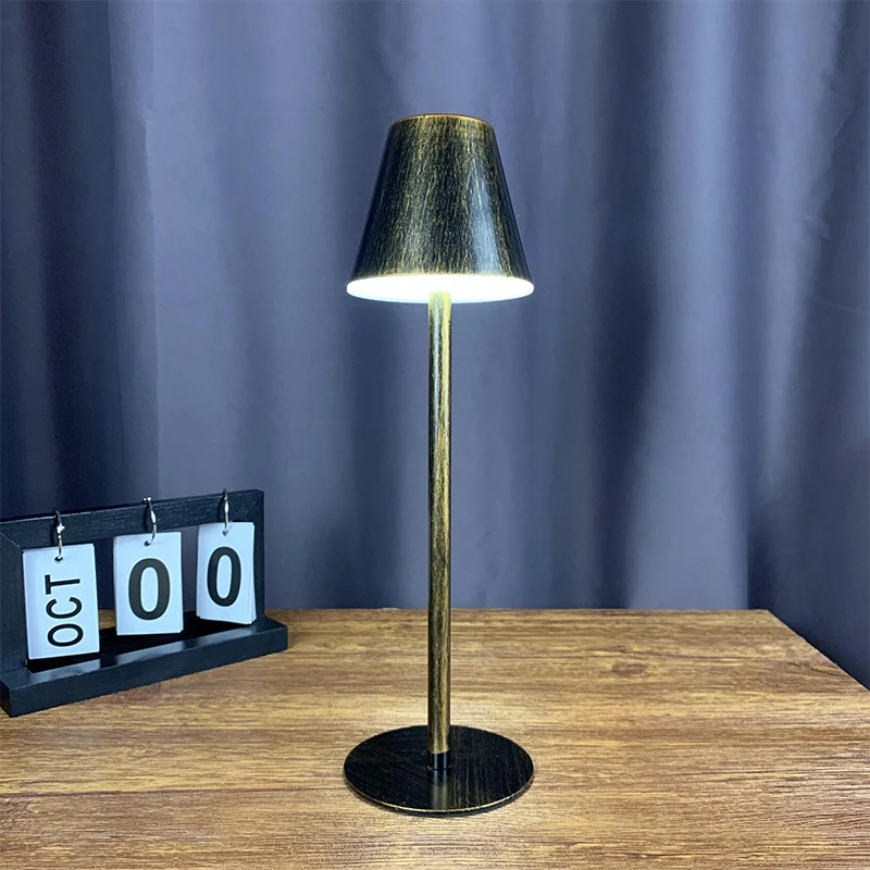 Touch Sensor Bar Table Lamp Portable Battery Chargeable Iron Art Light Coffee Restaurant LED Stand Lighting Home Decor | Лампы и