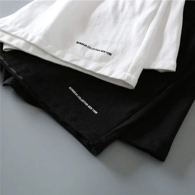 Шорты женские свободные в Корейском стиле с завышенной талией и надписью |