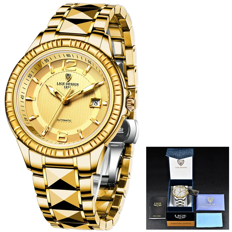 

2020 LIGE Fashion Wrist Watch Men Automatic Tourbillon Tungsten Steel Waterproof Business Mechanical Watches Relogio Masculino