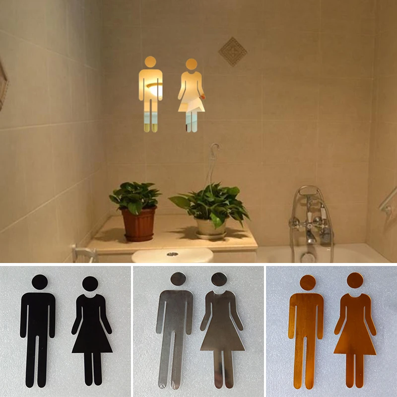 

MEN & WOMEN Toilet Sign Stickers Toilet Loo Bathroom Restroom WC Door Sign Adhesive Indicator Plaque