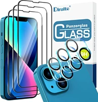 diruite 6 pack for iphone 13 screen protector tempered glasshd 9h hardness full screen tempered glass film for iphone 13 with