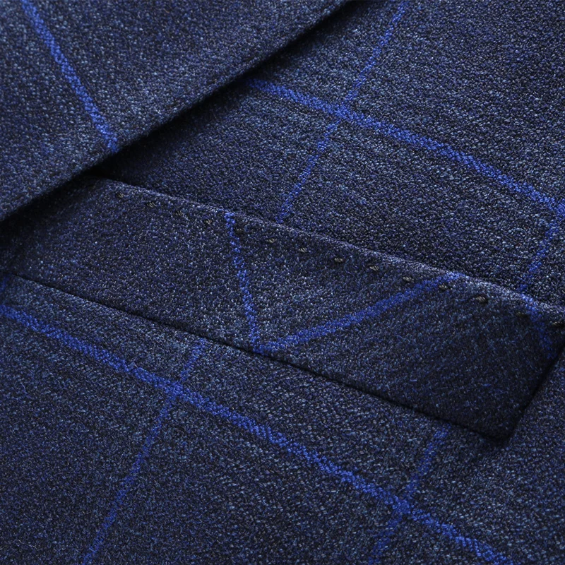 

Men Royal Blue Palid Blazer Stylish Mens Blazers Formal Slim Fit Man Blazer Casual Suit Jacket 5XL Check Terno Masculino XZ023