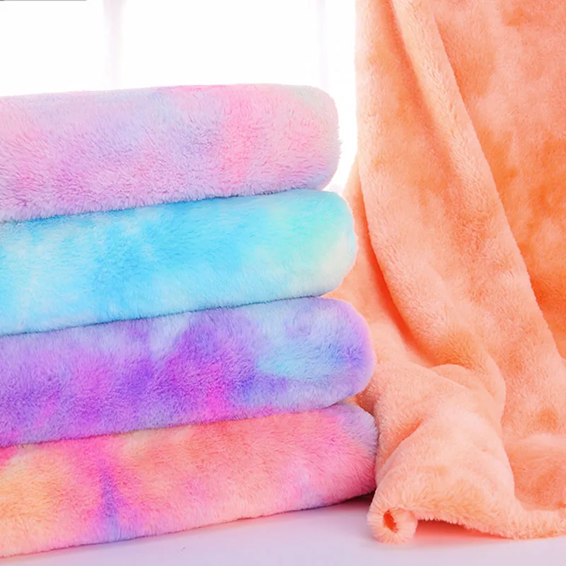 Градиентный цвет меховая ткань из искусственного кроличьего меха