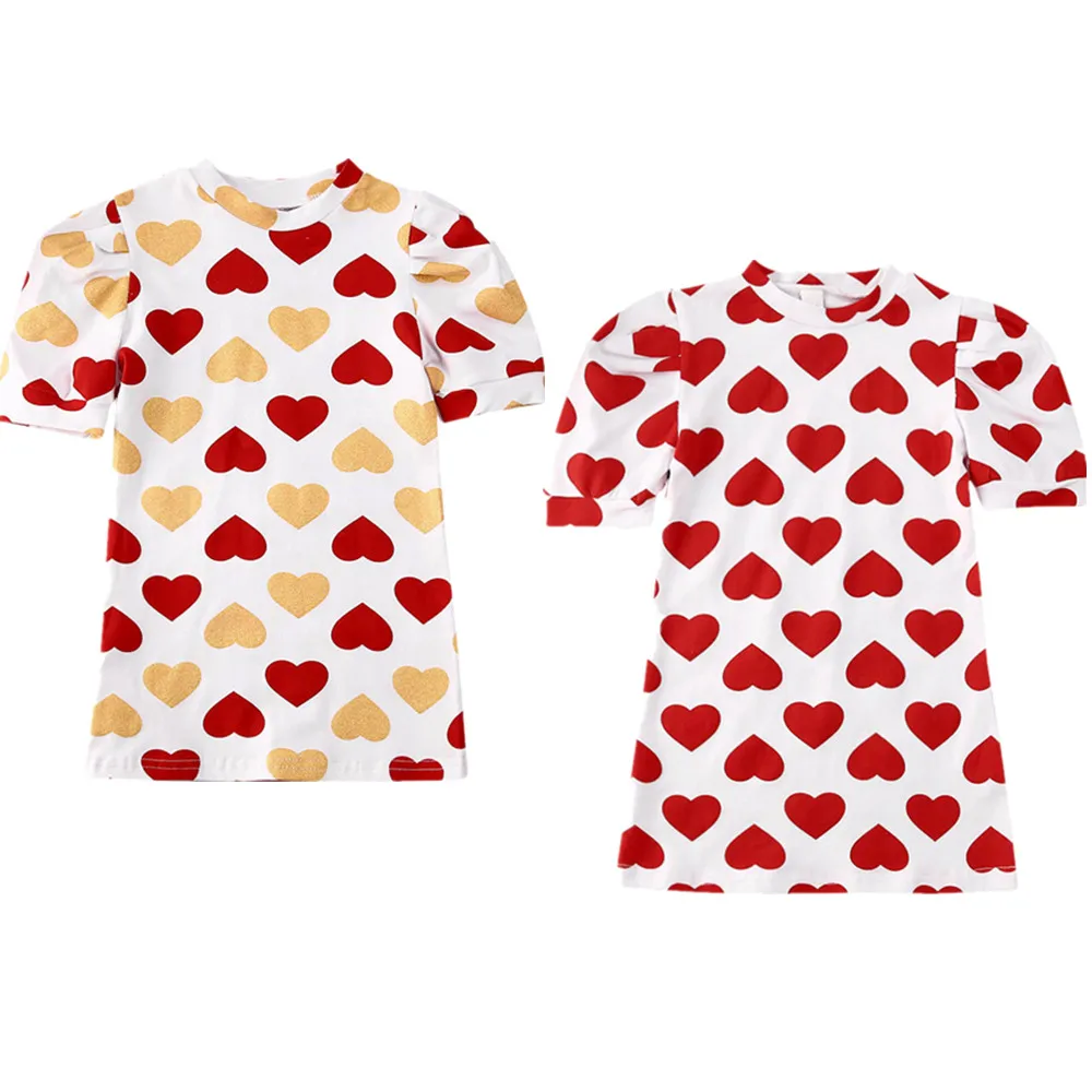 Новинка платье для маленьких девочек на День Святого Валентина прямое до колена