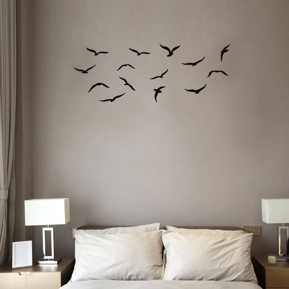 Наклейки на стену с летящими птицами 57*22 см | Дом и сад