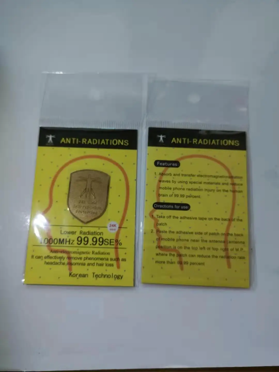 mobile phone anti radiation stickers 24k gold radisafe 3g free global shipping