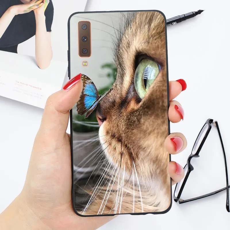Мягкий ТПУ чехол для samsung A7 чехол силиконовый глянцевый яркий чехол для samsung Galaxy A5 A6 A8 Plus чехол - Цвет: OO7