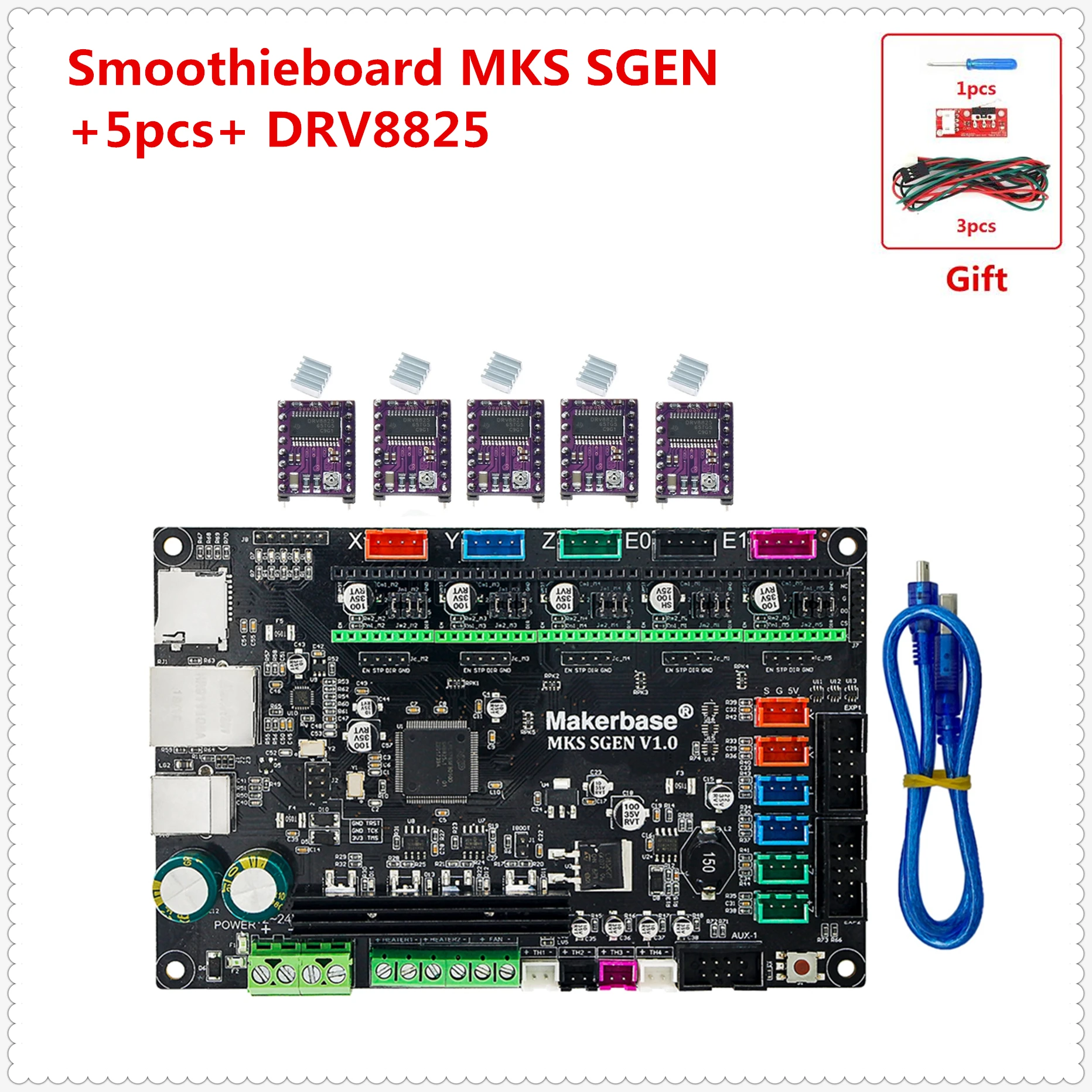 3d принтер Запасные доска MKS сгэн Smoothieboard поддержка TMC2208 TMC2100 LV8729 DRV8825 A4988 tb6600 lv8727