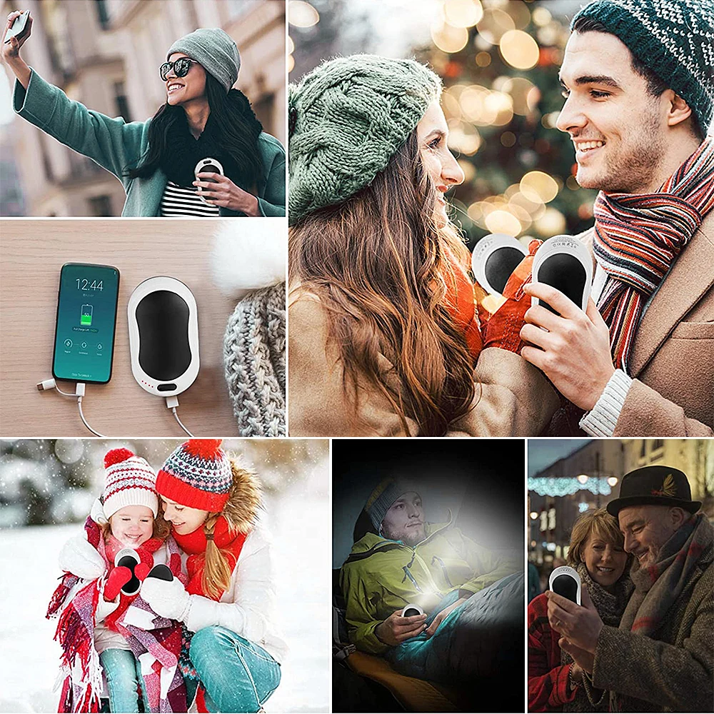 

Usb Power Bank Pocket Massage Flashlight Hand Warmer Rechargeable Gift USB Winter Multifunctional 10000 MAH ABS Mini Warmers