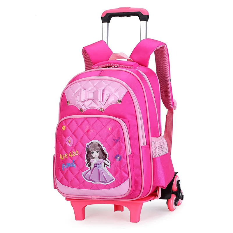 

Princess Girl Trolley Bag Detachable Backpack Big Capacity Children School Bags Waterproof mochila escolar Wheels School Bags