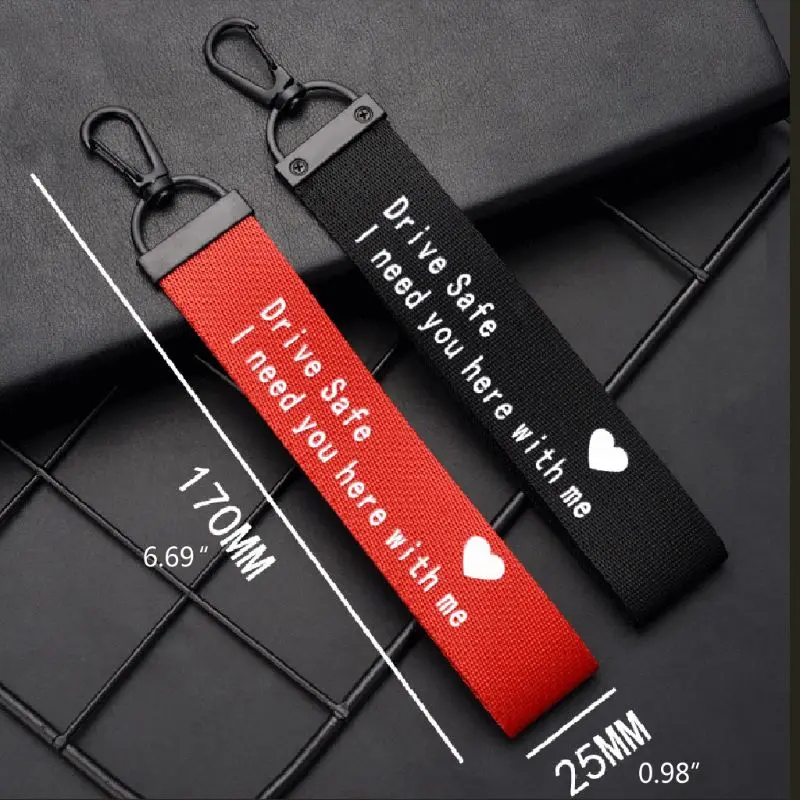 

Drive Safe I Need You Here With Me Ribbon Keychain For Dad Husband Jewelry Gift R3MC