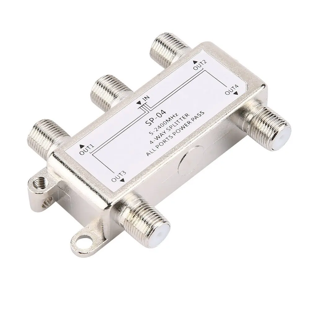 

4 Way Satellite/antenna/cable TV Splitter Distributor 5-2400mhz F Type Wholesale Dropshipping ACEHE ZC41800