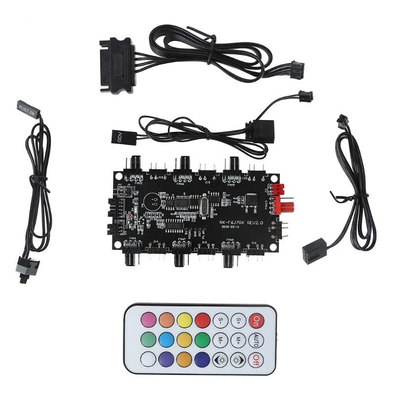

H7JA 5V RGB Remote Controller & PWM Magnetic Hub 8 Ports ARGB RGBW Wireless IR Remote 4Pin Fan Splitter PMMA Case Extension