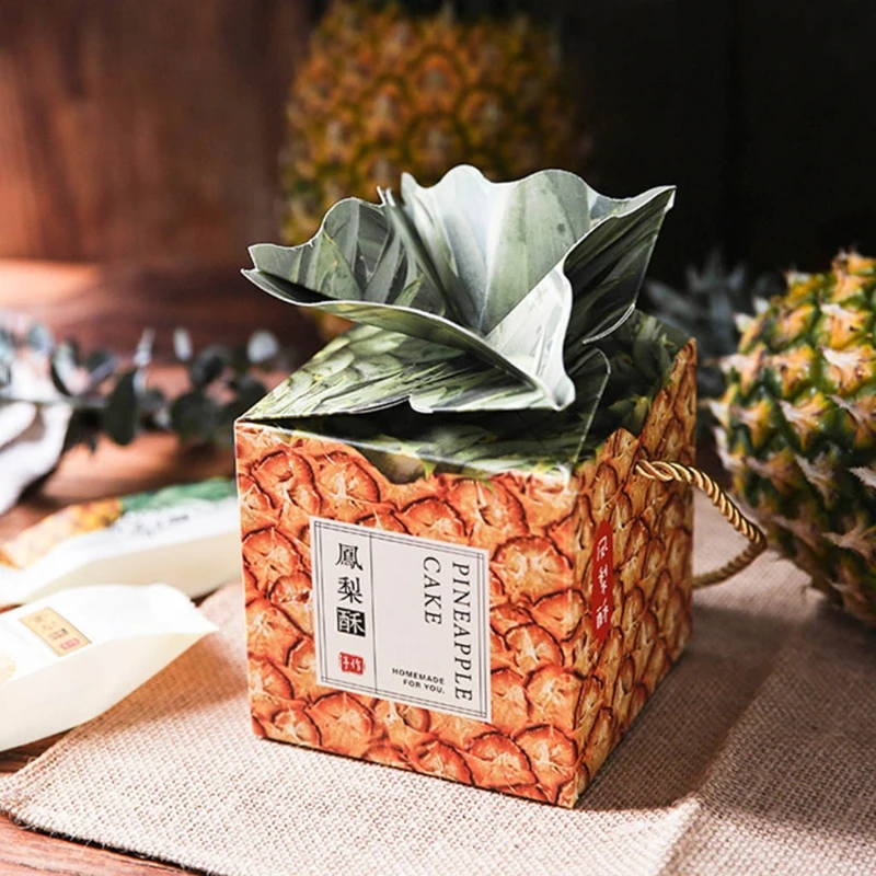 

5 Pcs Pineapple Favor Candy Box 3D Large Pineapple Present Wrapping Boxes for Hawaiian Tropical Party BBQ Fruit Party