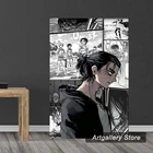Картины из аниме атака на Титанов Эрена йера, постер на холсте с HD-печатью, Настенная модульная Скандинавская рамка для домашнего декора гостиной