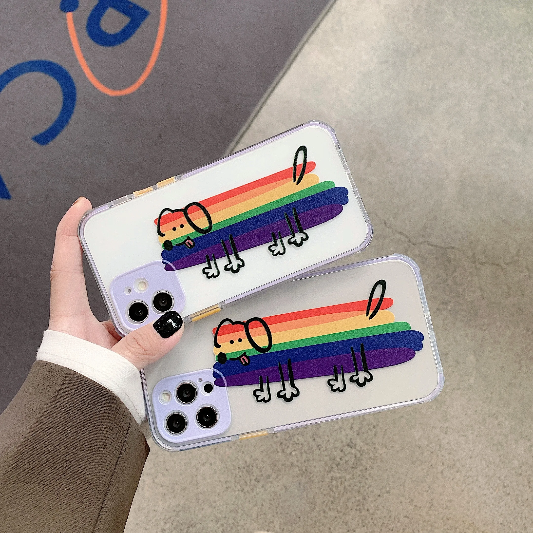 

Rainbow dog phone case for iPhone11 1iPhone11 por iPhone11 por MAX iPhone12 iPhone12 por iPhone12 por MAX