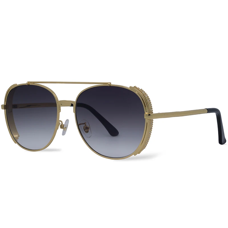 

European and American trendy fashion high-end women's sunglasses with metal elegant e-commerce No brand can be changed