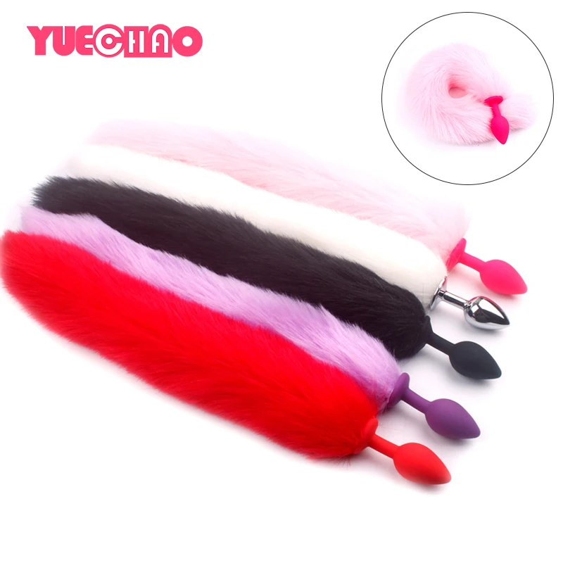 Faux Fox Tail Anal Plug Metal Butt Soft Silicone Fetish Erotic Role Play Insert Sex Toys for Women Couples Adult Game | Красота и
