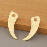 50pcslot gold tone hammered tooth teeth horn charms pendants for necklace bracelet jewelry making accessories