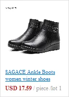 SAGACE hot women boots New Fashion Leopard-Printed Short Plush Winter Warm Shoes High-Heeled Slip-On Ankle Boot mujer#35