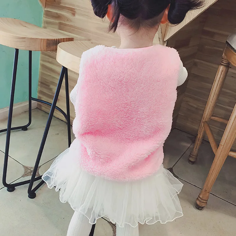 Зимний детский жилет меховой Толстая теплая детская куртка повседневная одежда