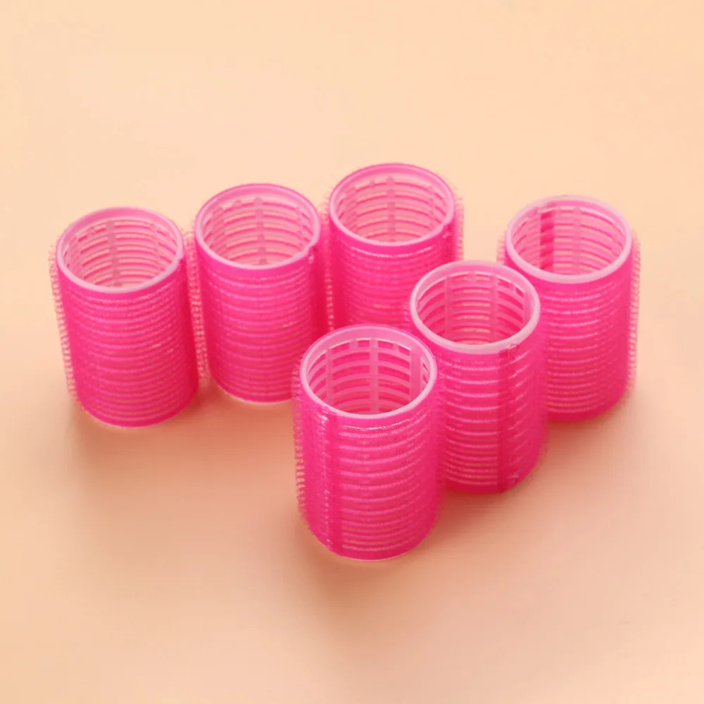 

6pcs DIY Curlers Styling Tools Hairdressing Tool Self-adhesive Hair Rollers Curlers - 2cm (Random Color)