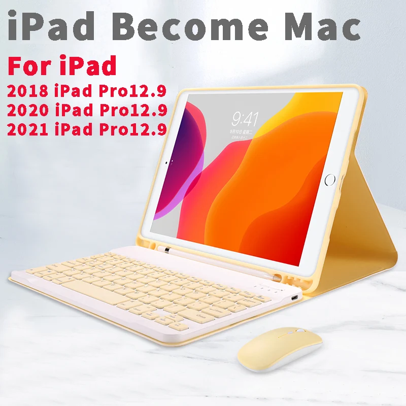 

Для iPad Pro 12,9 2021 чехол для клавиатуры для iPad Pro 12,9 2020 2018 беспроводной держатель для мыши и карандашей Волшебная Клавиатура Чехол подходит
