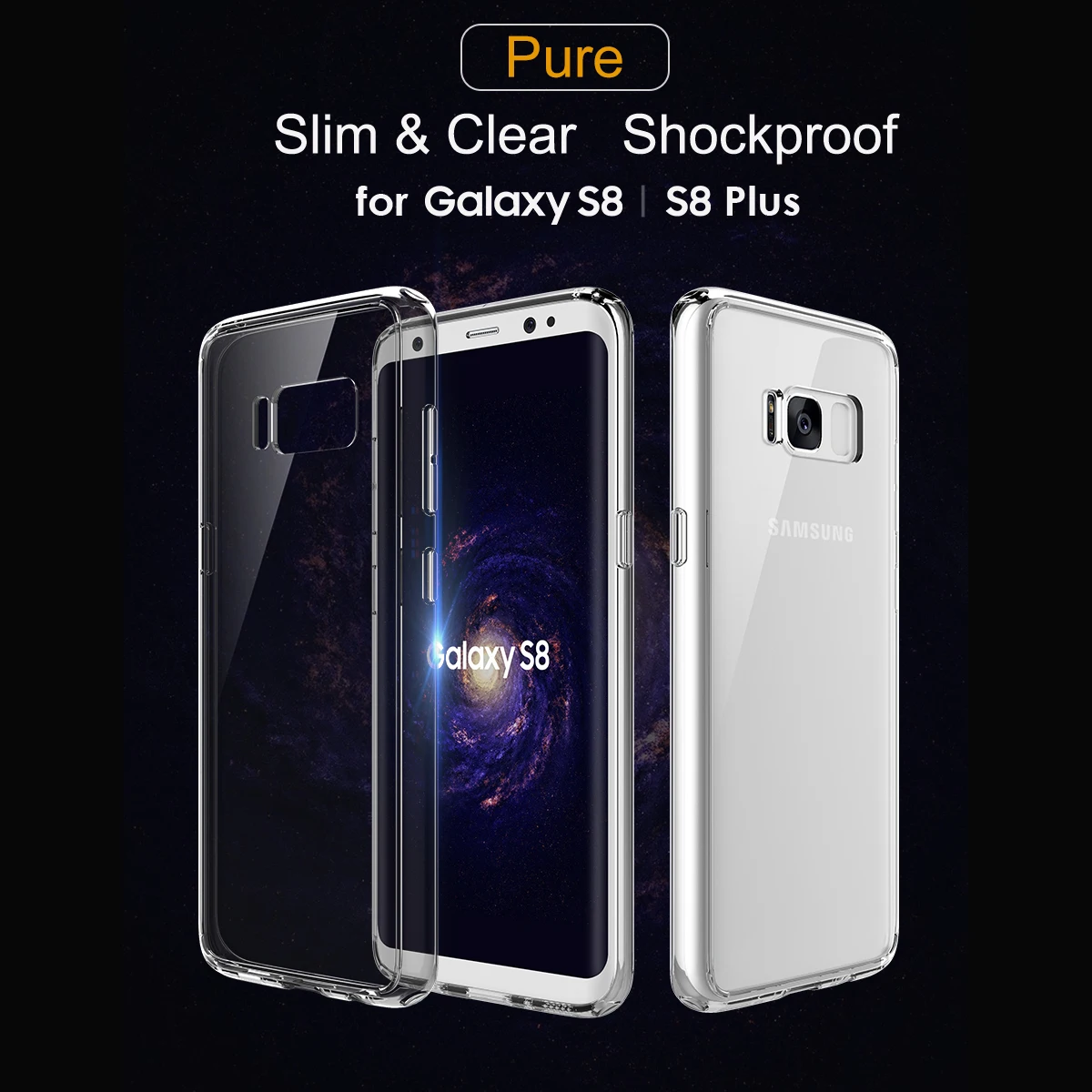 Для samsung Galaxy S8+ чехол,, ROCK, противоударный, ультра тонкий, прозрачный, PC+ Задняя накладка чехла из ТПУ для Galaxy S8, Capa, распродажа