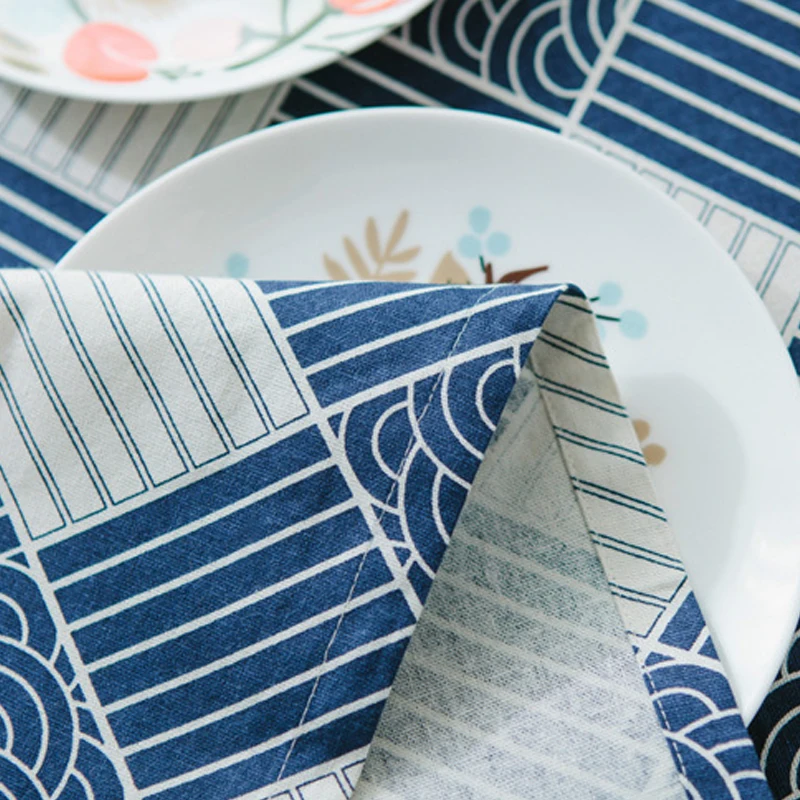 Скатерть из хлопка и льна в японском стиле домашняя прямоугольная скатерть для