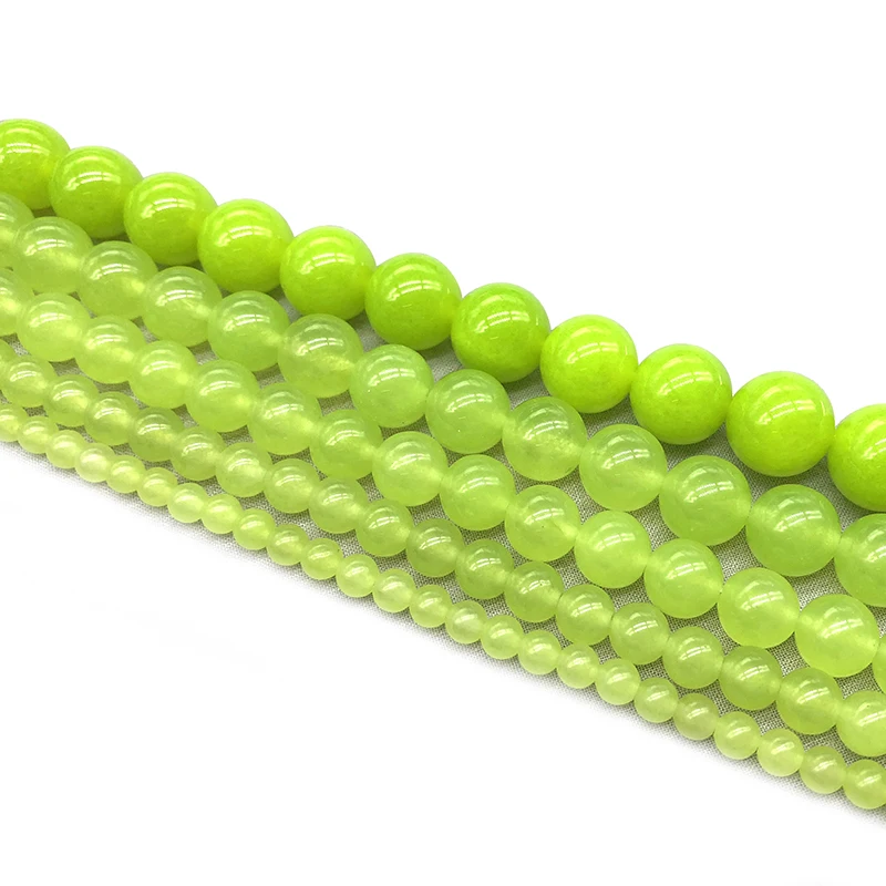 Natural Olive Green Chalcedony Stone Round Loose Crystal Beads for Jewelry Making Bracelet 15&quotinch Pick Size 4 6 8 10 12mm | Украшения