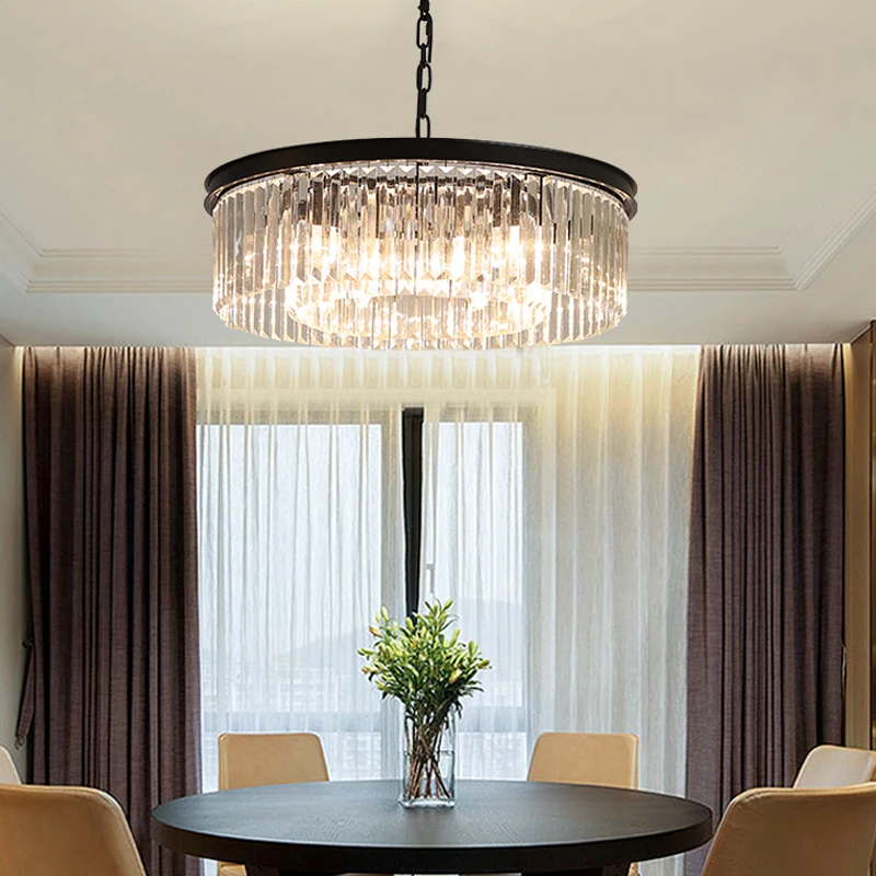 Продажа Винтажные подвесные светильники в стиле лофт, индастриал, черная Подвесная лампа, освещение для лестницы, столовой, K9, светильник с хрусталь... Купить Винтажные подвесные светильники в стиле лофт, индастриал, черная Подвесная лампа, освещение для лестницы, столовой, K9, светильник с хрусталь...