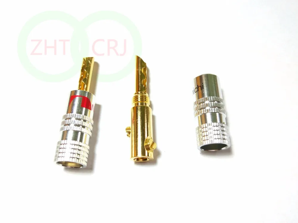 

4MM CONNECTOR 24K Gold Speaker Wire 4mm Nakamichi Banana Plugs