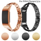 Браслет из нержавеющей стали для часов Fitbit Charge 2 3 4, металлический сменный ремешок для смарт-часов Fit Bit Charge 2 3 4