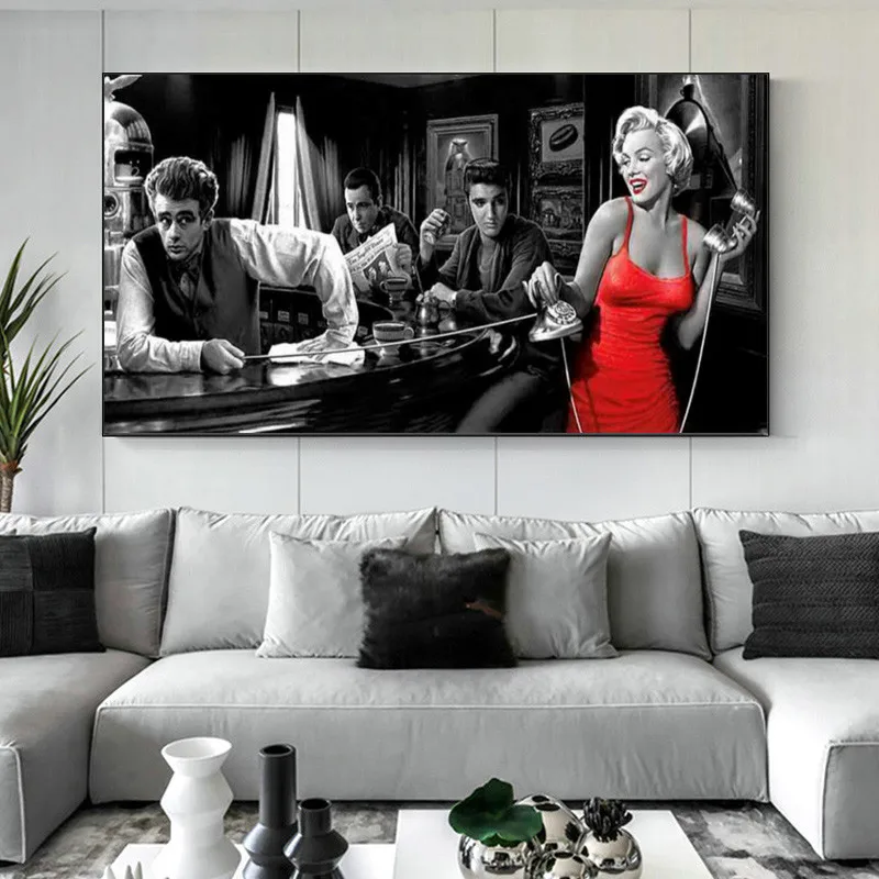 

James Dean Marilyn Monroe Elvis Presley Canvas Paintings Posters Prints for Living Room Decoration Home Decor Wall Art Picture