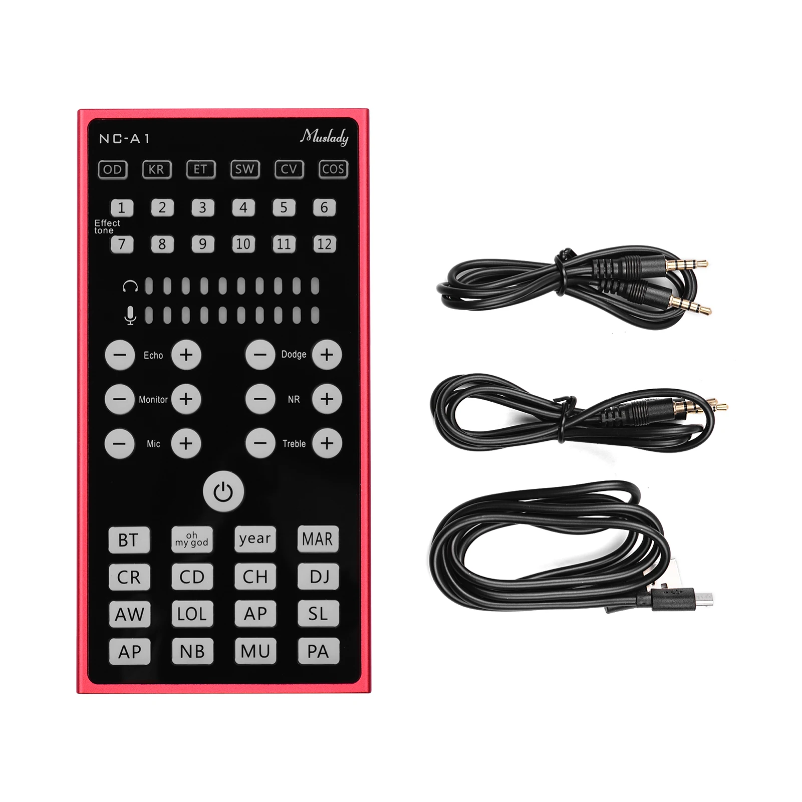 

Muslady NC-A1 Mini Sound Mixer with Sound Effects for Live Streaming Online Karaoke Recording on Phone Computer Laptop Tablet
