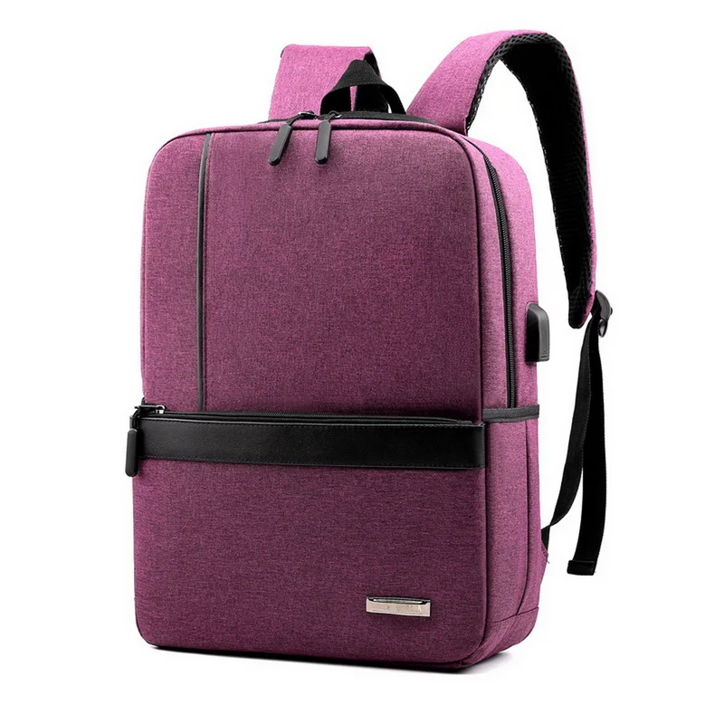 D Purple Litthing мужские сумки для ноутбука рюкзак для ноутбука зарядка через Usb компьютер рюкзак рюкзаки для подростков Повседневный стиль сумки большой мужская деловая дорожная сумка Mochila - Цвет: D Purple