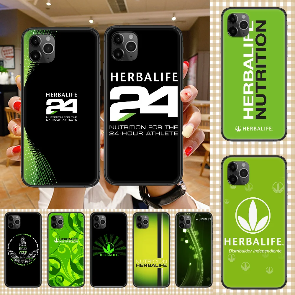 

herbalifes 24 Phone Case Cover Hull For iphone 5 5s se 2 6 6s 7 8 12 mini plus X XS XR 11 PRO MAX black luxury bumper pretty