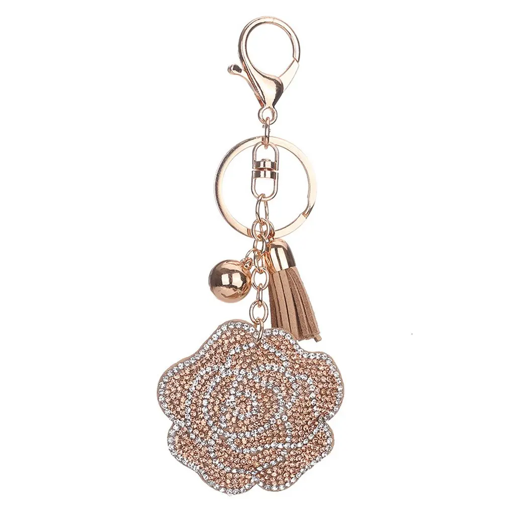 BZ347 брелок в форме розы Женское кольцо для ключей с сумочкой подвеска