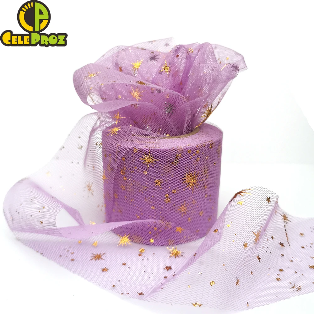 25 ярдов 6 м Звезда Тюль Лента блестящая сетка рулон катушки пачка Pom мягкий сквин