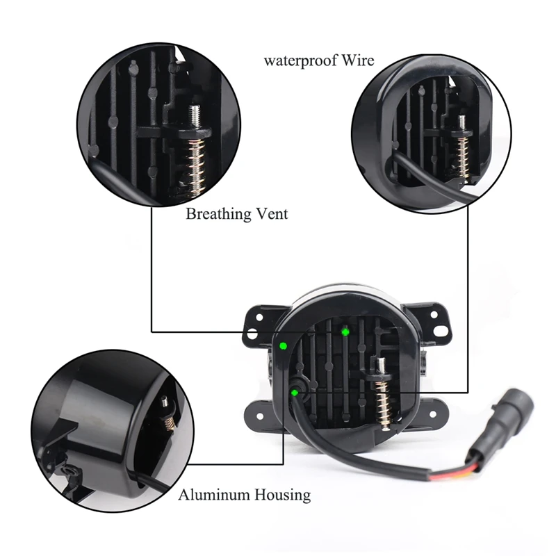 Комплект из 2 предметов 4 дюйма бампер передний головной светильник 12V 6500 к туман