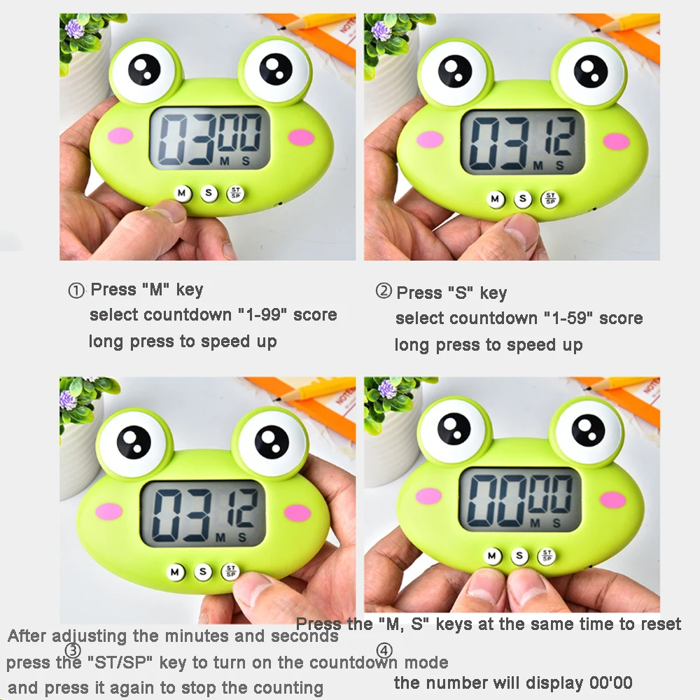 Цифровой кухонный таймер с большими цифрами Магнитная подставка большим