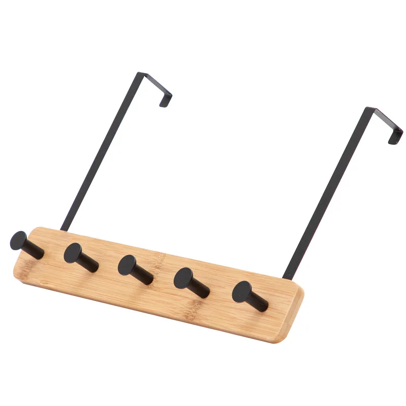 

Nordic Creative Metal Door Hook Save Space Durable Bamboo Storage Rack No Punching Nail-Free Bag Purse Hanger Hook Wall Hanger