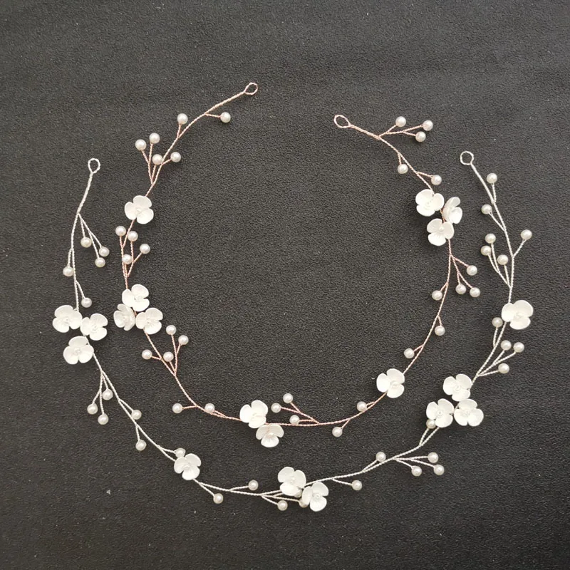 Женский ободок для волос SLBRIDAL Свадебный ручной работы с кристаллами и цветами