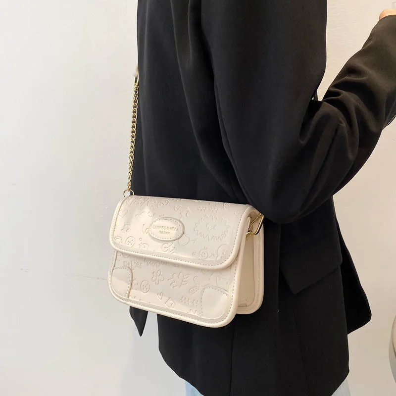 

Chain single shoulder bag 2021 fashion women's simple messenger bag printed women's bag