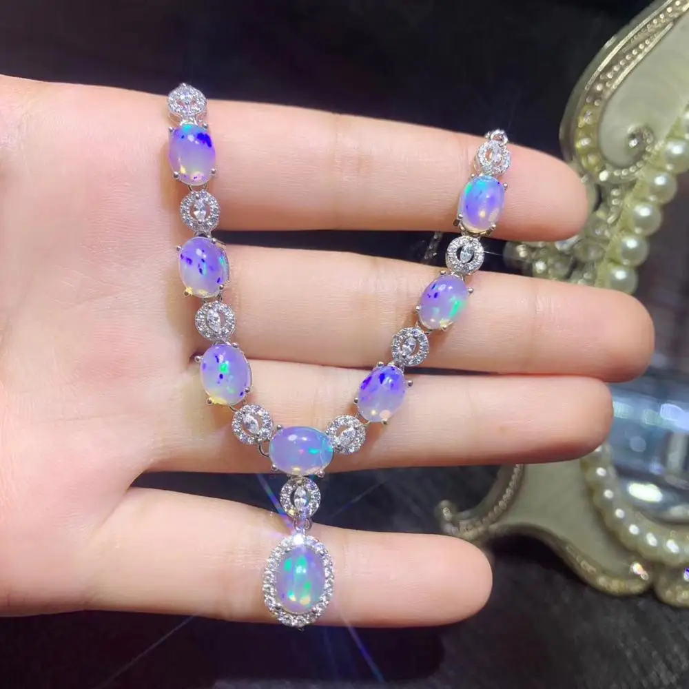 Natural Opal Necklace the only color-changing gem in world 925 Sterling silver party and wedding scene | Украшения и аксессуары