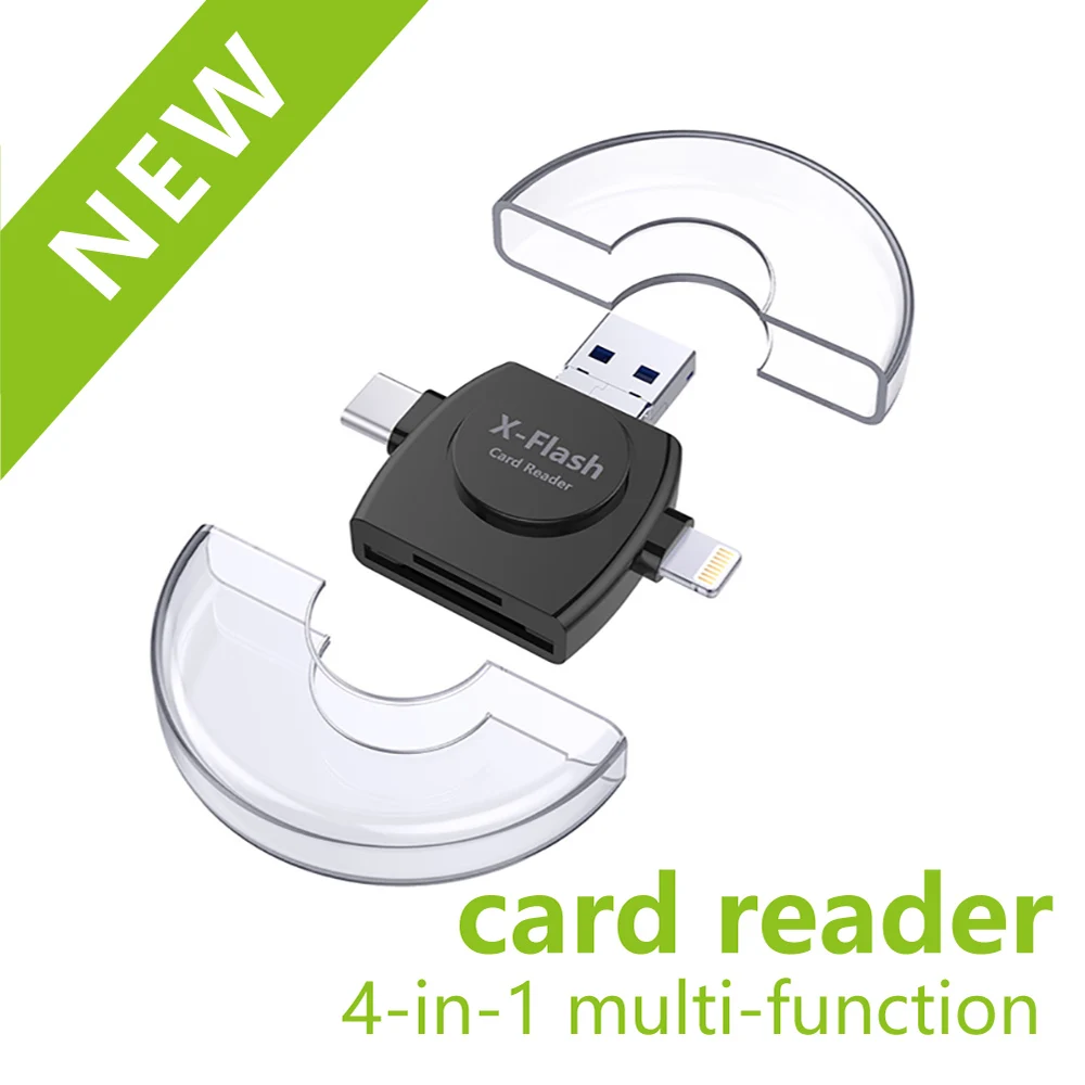 4 в 1 кардридер USB Type-C Micro Освещение высокоскоростной Универсальный для Apple Android