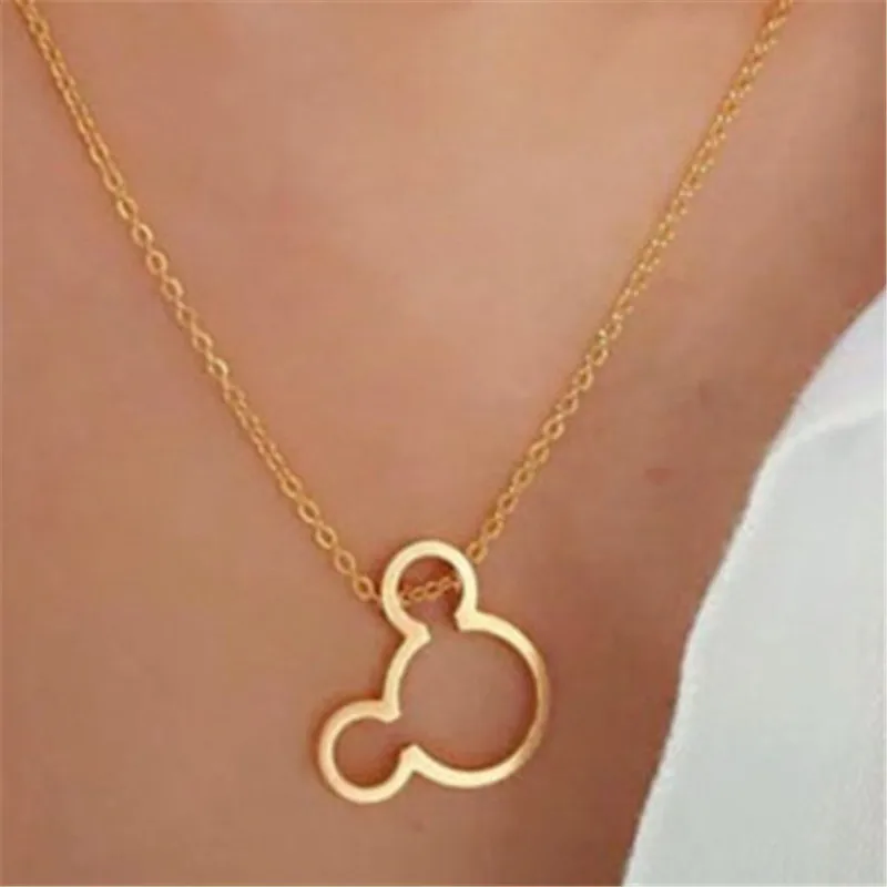 Disney титановое стальное покрытие Микки кулон в виде мыши для девочек многослойное