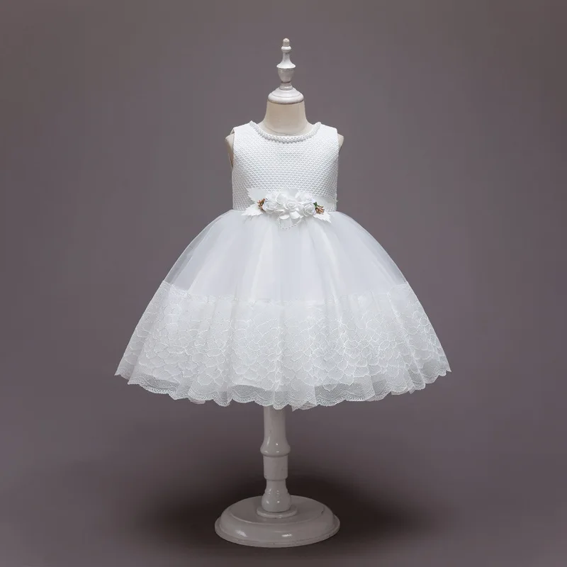 

Белое платье для маленьких девочек, платье для подружки невесты, кружевные платья с цветами для свадебной вечеринки, детская одежда для дня ...